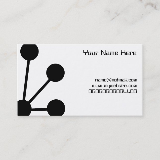 Carte De Visite Molécules, votre nom ici, (Devant)