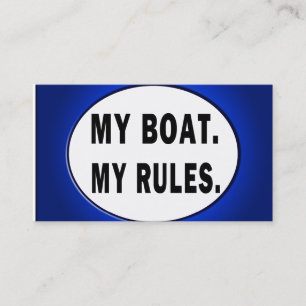 Carte De Visite Mon bateau. Mes règles - canotage drôle