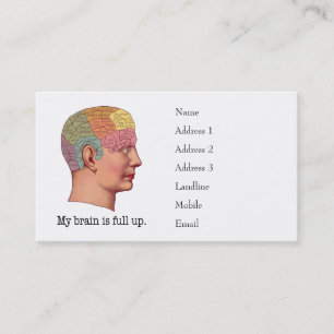 Carte De Visite Mon cerveau est plein haut