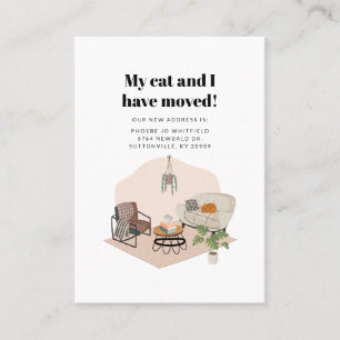 Carte De Visite Mon chat et moi avons déménagé Changement d'adress