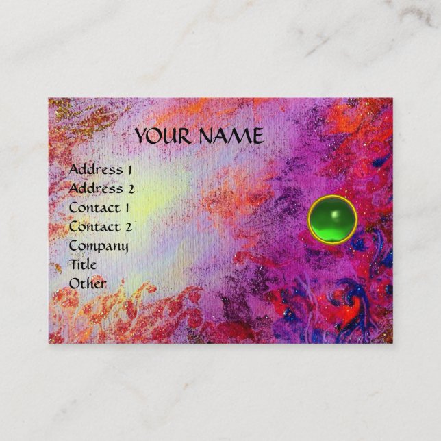 Carte De Visite MON EMERALD AGATA clair fuchsia violet vert (Devant)