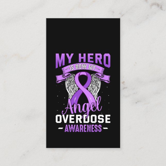 Carte De Visite Mon héros est maintenant mon ange surdose soutien (Devant)