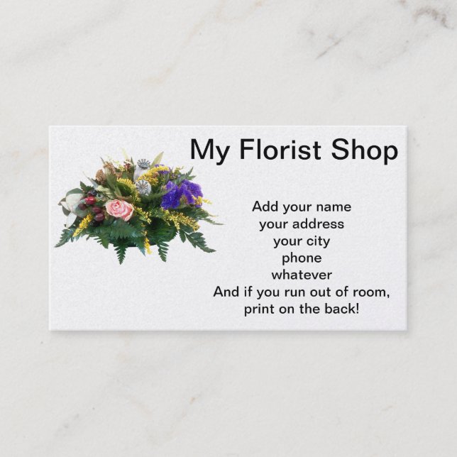 Carte De Visite Mon magasin de fleuristes (Devant)