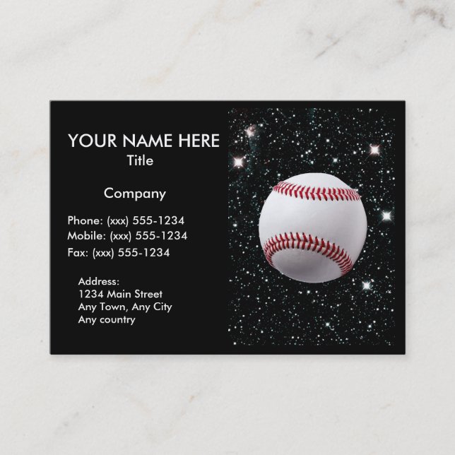 Carte De Visite MON MONDE : BASE-BALL (pour des professionnels de (Devant)