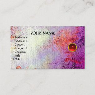 Carte De Visite MON Rouge rubis, Gris Agate, rouge vif, blanc, vio