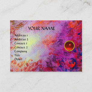 Carte De Visite MON RUBY, AGATA, rouge vif violet gris