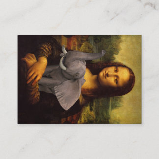 Carte De Visite Mona Lisa aime les éléphants