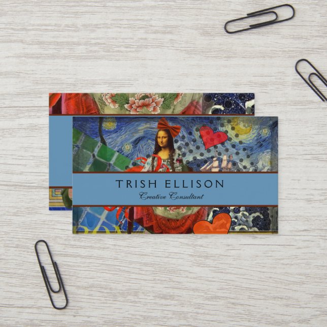 Carte De Visite Mona Lisa Fun Zodiac Whimsical (Devant/Arrière en situation)
