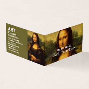 Carte De Visite Mona Lisa, Leonardo Da Vinci, professeur d'art dét