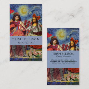 Carte De Visite Mona Lisa Romantique Drôle Colorée Création Artist