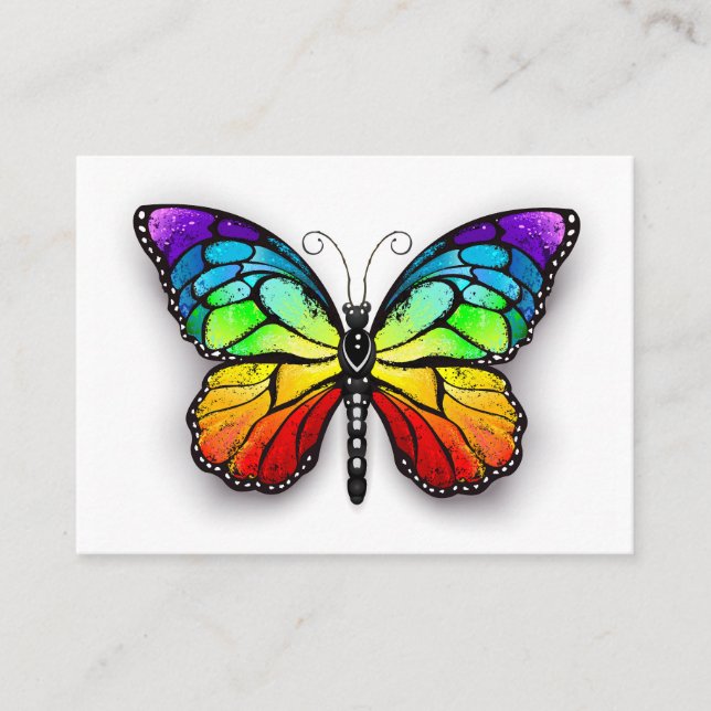 Carte De Visite Monarque papillon arc-en-ciel (Devant)