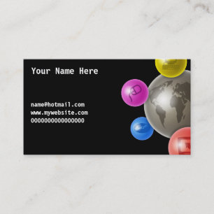 Carte De Visite Monde des ordinateurs, votre nom ici,