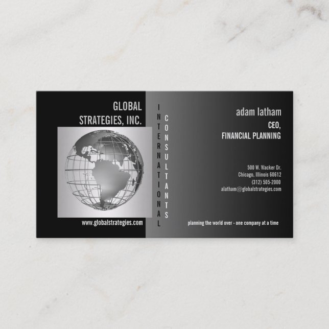 carte de visite mondial de conseil aux entreprises (Devant)