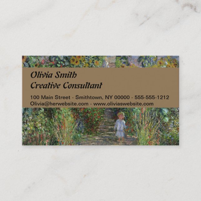 Carte De Visite Monet Garden Vetheuil Impressionim Peinture (Devant)