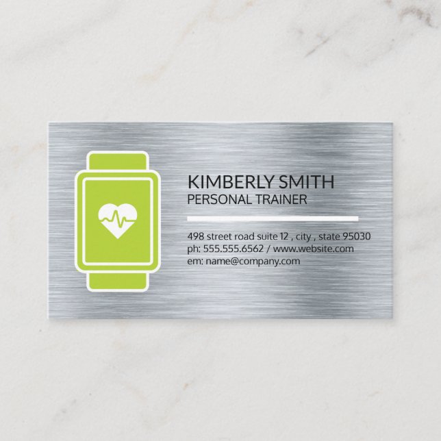 Carte De Visite Moniteur cardiaque Smart Watch | Arrière - plan mé (Devant)