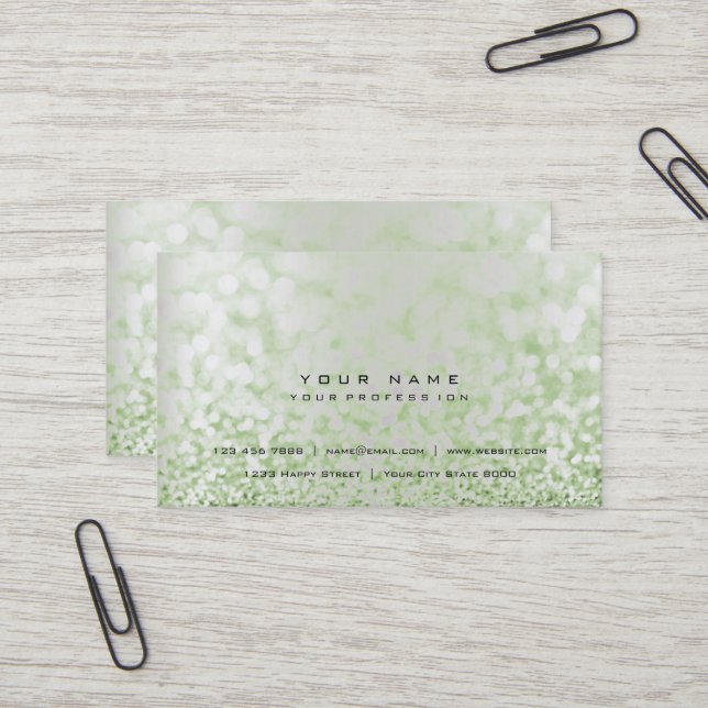 Carte De Visite Monnaie parties scintillant Minimale Vip Gris Arge (Devant/Arrière en situation)