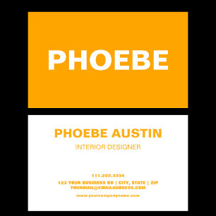 Carte De Visite Monochrom Orange Professionnel Simple