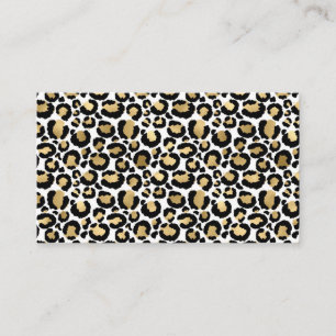 Carte De Visite Monochromatic Leopard Spots Wild Glam À la mode