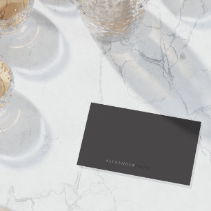 Carte De Visite Monochrome gris foncé professionnel