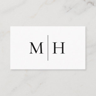 Carte De Visite Monochrome initial monochrome minimaliste de la li