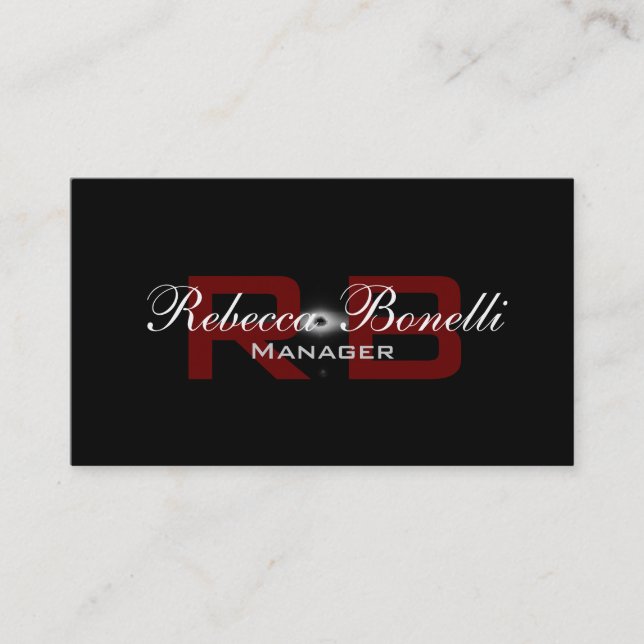 Carte de visite monochrome noir blanc rouge (Devant)