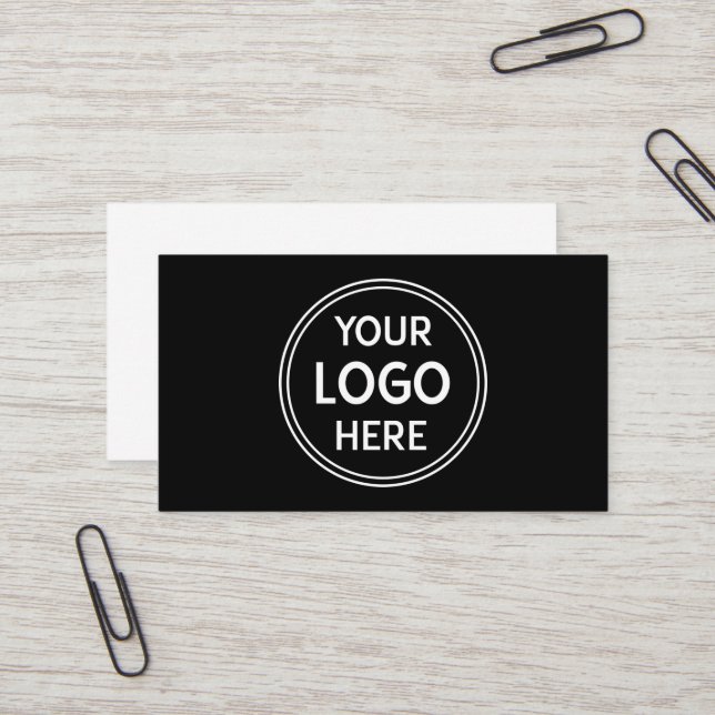 Carte De Visite Monochrome QR Logo | Classy & Clean  (Devant/Arrière en situation)