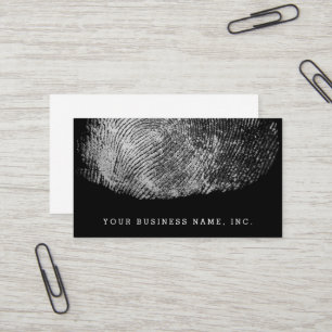 Carte De Visite Monochrome renversé d'empreinte digitale de boucle