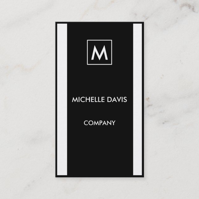 Carte De Visite Monochrome simple 2-tone (Devant)
