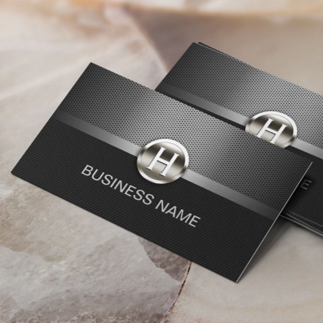 Carte De Visite Monogram Automotive Professional Metal Auto Car (Créateur téléchargé)