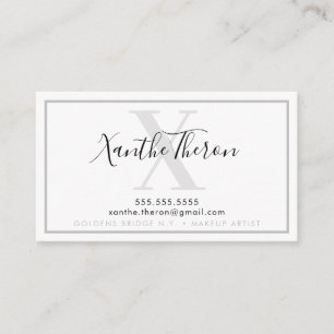 Carte De Visite MONOGRAM élégant script moderne minimaliste cool g