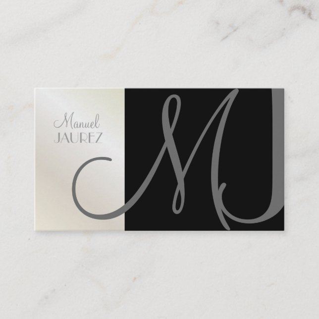 Carte De Visite MONOGRAM EN RETRO / DO-IT-YOURSELF couleurs (Devant)