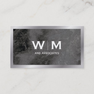 Carte De Visite Monogram   Exécutif avec texture de marbre