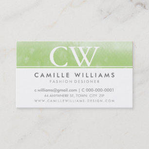Carte De Visite MONOGRAM LOGO à l'ombre vert d'eau