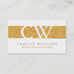 Carte De Visite MONOGRAM LOGO Smart glamour feuille d'or parties s