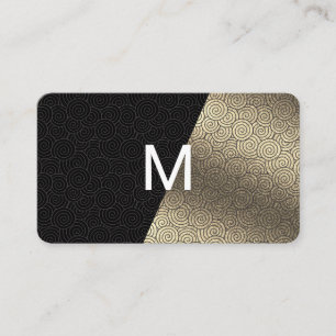 Carte De Visite Monogram Lux Gold Swirl