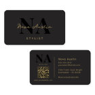 Monogram Luxe Tendance Aesthétique Or Black QR Cod