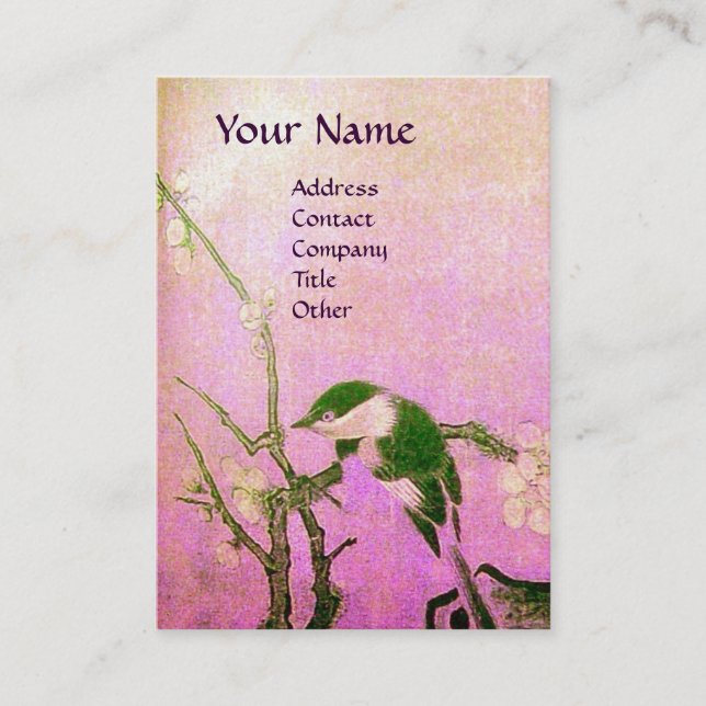 Carte De Visite MONOGRAM PRINTEMPS, perle brun violet rose (Devant)
