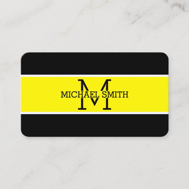 Carte De Visite Monogram Professional Lemon Modern (Devant)