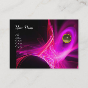 Carte De Visite MONOGRAM SWIRLGEM Vibrant noir rose rouge violet