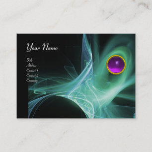 Carte De Visite MONOGRAM SWIRLGEM Vibrant noir vert gris