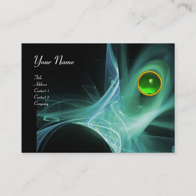Carte De Visite MONOGRAM SWIRLGEM Vibrant noir vert gris (Devant)