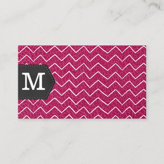 Carte De Visite Monogram | Zig Zap Pattern | Leather (Devant)