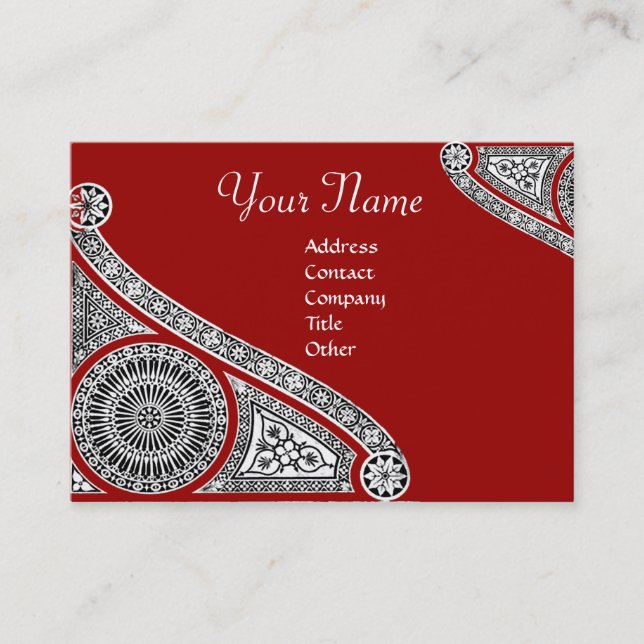 Carte De Visite MONOGRAMME 2 rouge (Devant)