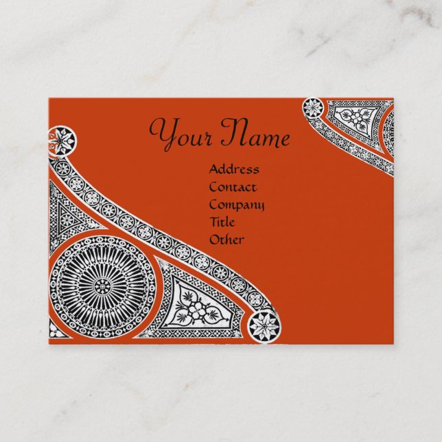 Carte De Visite MONOGRAMME 2 rouge (Devant)