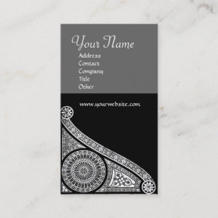 Carte De Visite MONOGRAMME 3 gris