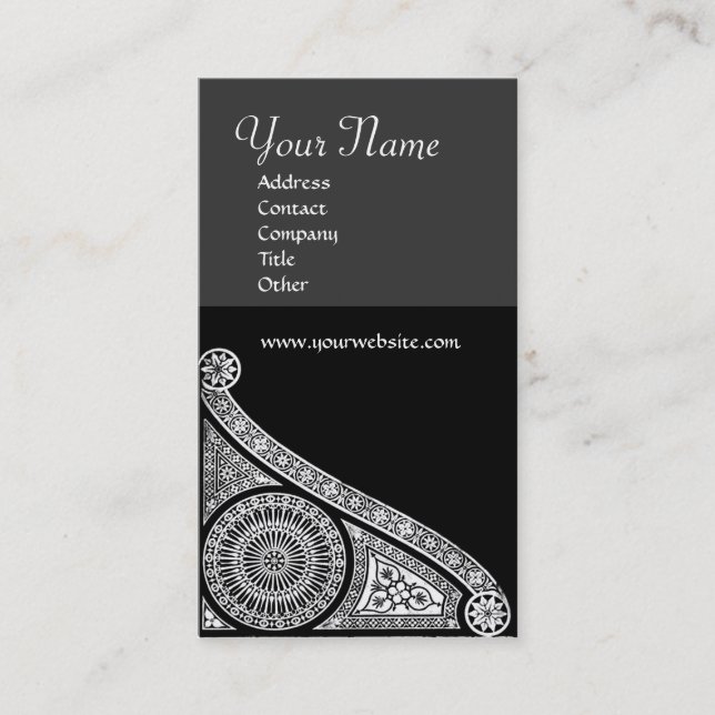 Carte De Visite MONOGRAMME 3 gris foncé (Devant)