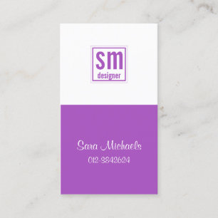 Carte de visite Monogramme à deux tons