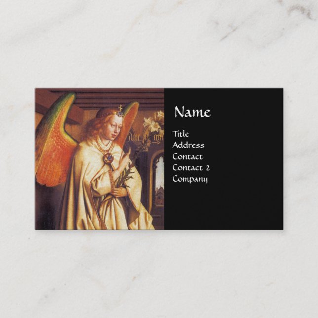 Carte De Visite MONOGRAMME ANGEL ANNONCE, Sapphire Bleu (Devant)