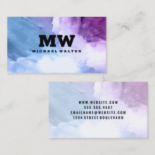 Carte De Visite Monogramme Aquarelle