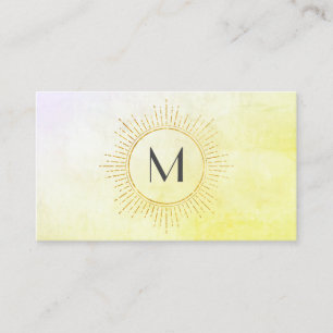 Carte De Visite Monogramme Aquarelle Eléments illuminés